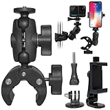 gopro 360 grados precio 【Ajuste flexible】La distancia abierta del soporte del manillar de la abrazadera de 0.6 pulgadas (15 mm) a 1.6 pulgadas (40 mm), que es adecuada para todas las barras, placas, tubos, trípodes, manillares, motocicletas, bicicletas de montaña de 0.6 pulgadas (15 mm), a 1.5 pulgadas (38 mm). La mejor carga es de 1.5 kg.