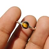 Pearl Silver Ring Natural 6 MM Round White Freshwater Pearl Gemstone 925 Sterling Silver Handmade Stackable Women & Teens Girls Ring Sizes F to Y (UK)