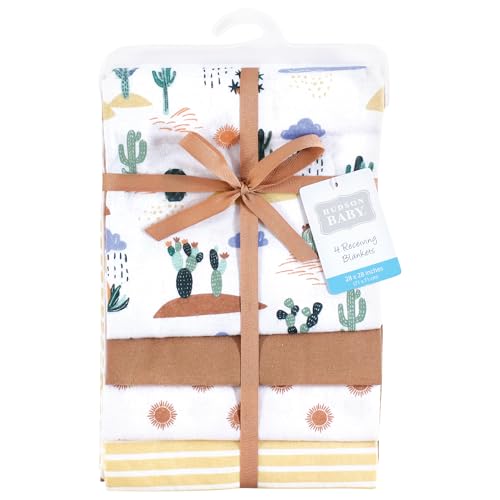Image of Hudson Baby Unisex Baby Cotton Flannel Receiving Blankets, Fun Desert, One Size