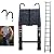 Telescoping Ladder with 2 Detachable Roof Hooks, 16 FT Aluminum Extension Ladder Step Ladders Loft Ladder Attic Ladder Collapsible Ladders for Home, Multi-Purpose Telescopic Ladder, 330 lb Capacity