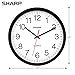 Sharp Wall Clock – Black, Silent Non Ticking 14 Inch Quality Quartz Battery Operated Round Easy to Read Home/Kitchen/Office/Classroom/School Clocks, Sweep Movement