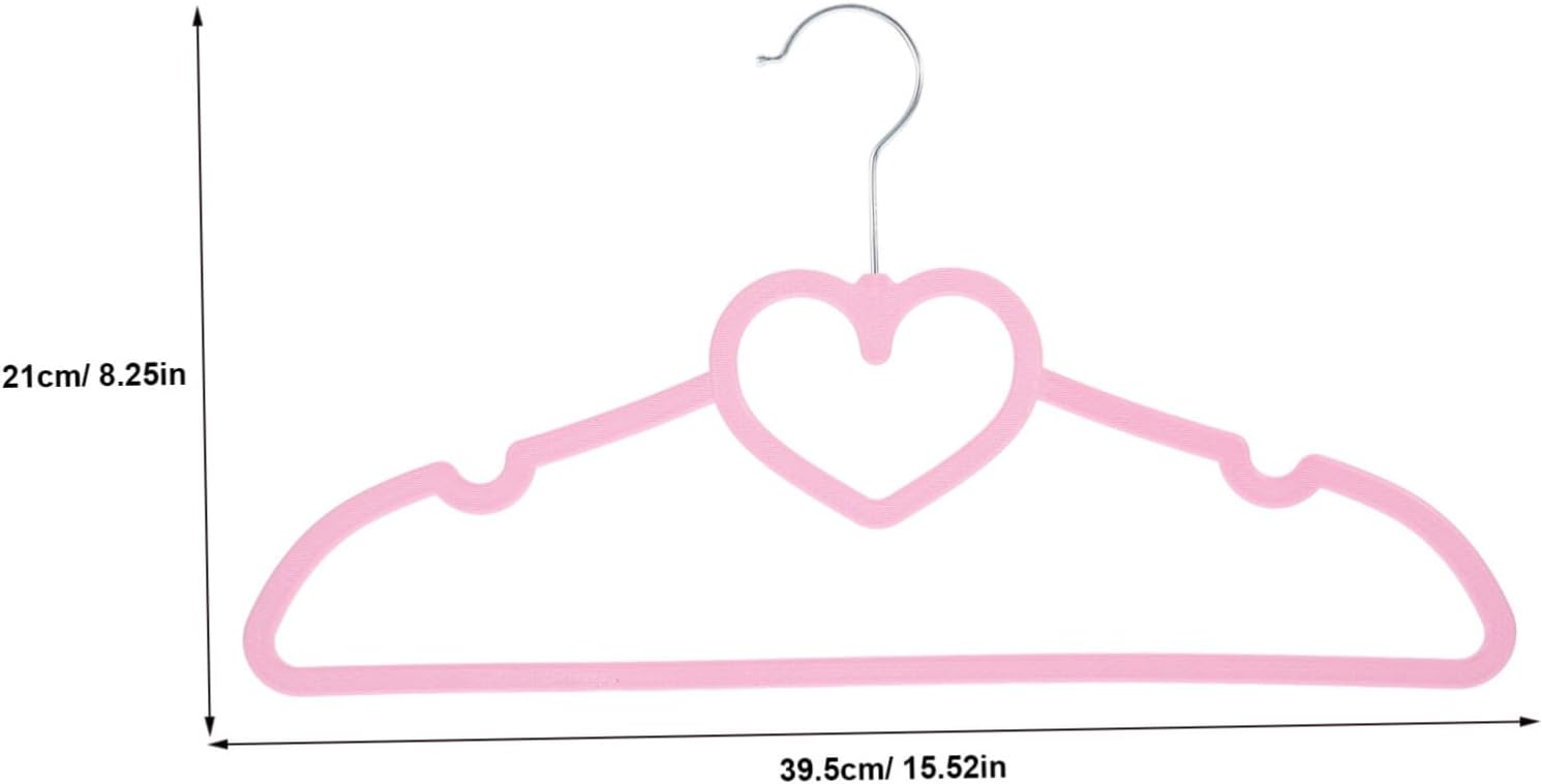 Zerodeko 20pcs Space-Saving Love Shape Hangers Plastic Hangers for Boys and Girls Adults Non-Slip Clothes Drying Rack