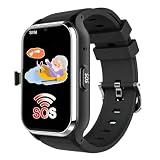 Orologio con Rilevamento di Cadute per Anziani con Monitoraggio GPS 4G E SOS, Orologio Intelligente per Videochiamate HD, Braccialetto di Emergenza,Argento