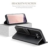 ELESNOW Phone Case for Samsung Galaxy S8, Flip Wallet PU Leather Card Holder with RFID Blocking Magnetic Closure Stand Cover for Samsung Galaxy S8 (Black) - Image 4