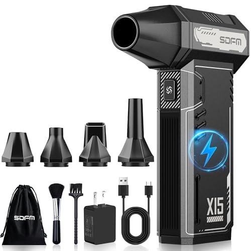 SDFM Compressed Air Duster - 180,000 RPM Snow Blower - with Brushless Motor, 3-Gear Adjustable Air Duster - for Keyboard, PC, Car, Air Bed, and Home Cleaning (X15) by SDFM - Used condition - US$53.97