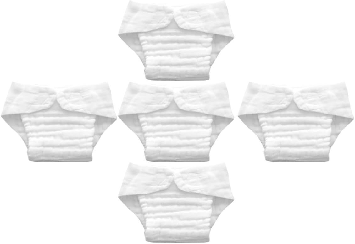 Healifty 5pcs Diaper Insert Liners Cotton Cloth Diaper Liners Strong Absorbency and Shape Maintenance for Newborns, White, Suitable for Traveling at Home Use
