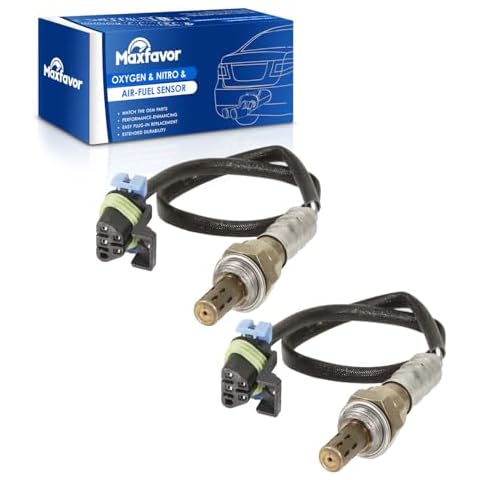 Maxfavor Oxygen O2 Sensor Replacement for GMC 2011 2012 Sierra 2500 HD,2011-2014 Sierra 3500 HD Cab Chassis,2003-2004 Sierra 1500 6.0L,for Chevy 2015-2010 Camaro 6.2L 2pcs Upstream 02 Sensor 234-4669 Cover
