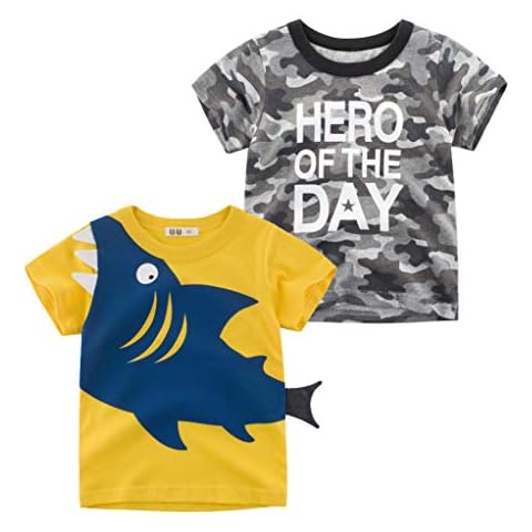 Tyidalin Camisetas Manga Corta Niños Algodón Estampado Blusa Tops Casual Bebé Verano Cover