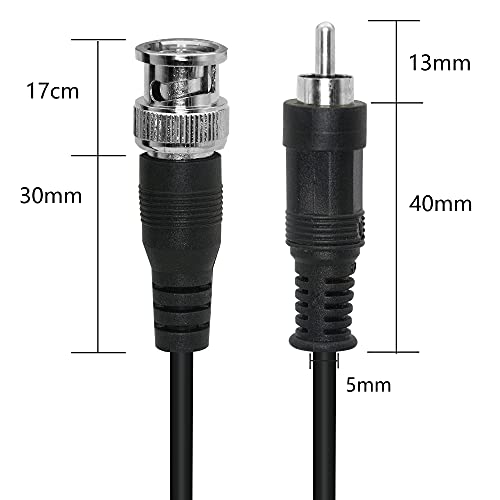 Pngknyocn Bnc To Rca Adapter Cable Rca Male To Bnc Male 75 Ohm Coaxial Composite Video Connector Cable For Surveillance Cctv Camera System(1M) #TOP6