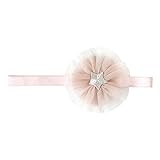 10mois(ディモワ) ヘアバンド 頭囲38~50cm フラワー ピンク×シルバー