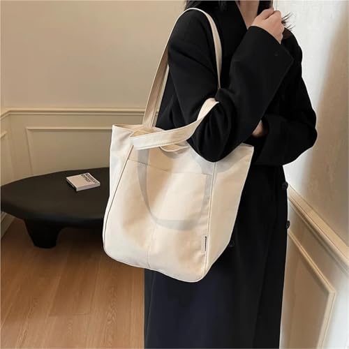 College Student Commuter Tote Bag Canvas Bag Women's Winter Large-capacity Fashion Simple Shoulder Bag4