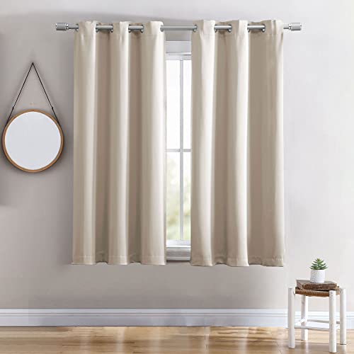 Cathay Home Verdunkelungsvorhang mit Ösen, wärmeisoliert, energiesparend, für Wohnzimmer/Schlafzimmer, 101,6 cm breit, 160 cm lang, Taupe Cover