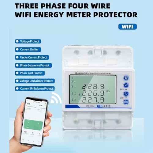 Compteur d'énergie WiFi monophasé avec écran LCD et coupure intelligente