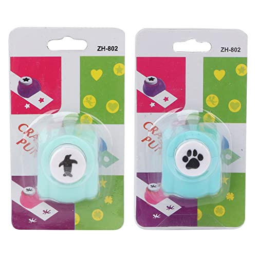 Juego de perforadoras para manualidades, mini perforadoras de papel, 2 unidades, con formas de patas de osos pingüinos, para hacer tarjetas, álbumes de recortes, material de