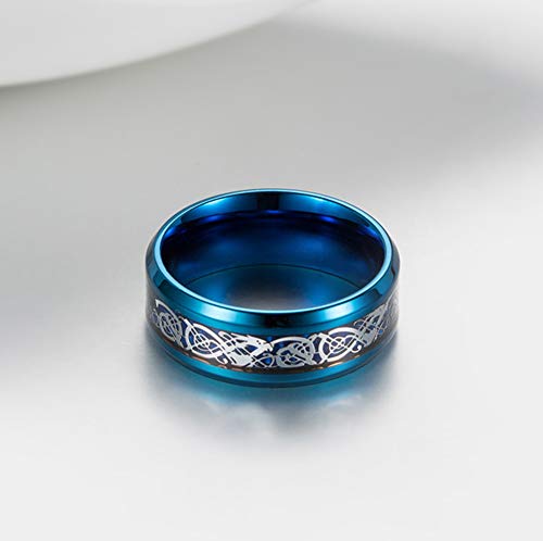 Image of HIJONES Unisex Carbide Fiber Celtic Dragon Spinner Ring Stainless Steel Wedding Spins Band