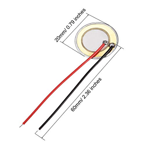 uxcell 20 Pcs Piezo Discs 20mm Acoustic Pickup Transducer Microphone Trigger Element CBG Guitar