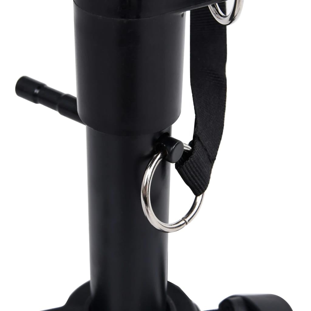 Doppelstrebiger Keyboard-Ständer und Hocker Set Schwarz aus Stahl, höhenverstellbar, klappbar, gepolsterter runder Sitz, ideal für Musiker, Bühne, Studio und Konzert