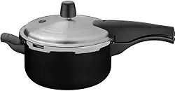 Panela De Pressão Tramontina Vancouver Em Alumínio Com Revestimento Interno E Externo Antiaderente Starflon Max Preto 20 Cm 3 L