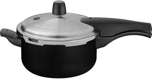 Panela De Pressão Tramontina Vancouver Em Alumínio Com Revestimento Interno E Externo Antiaderente Starflon Max Preto 20 Cm 3 L