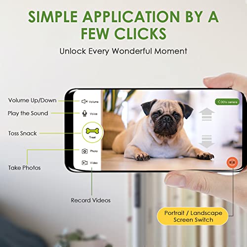 CENGCEN Pet Monitoring Camera Dog Treat Dispenser Two-Way Audio HD WiFi Dog Camera with 130° View, Remote Tossing App… - Image 6