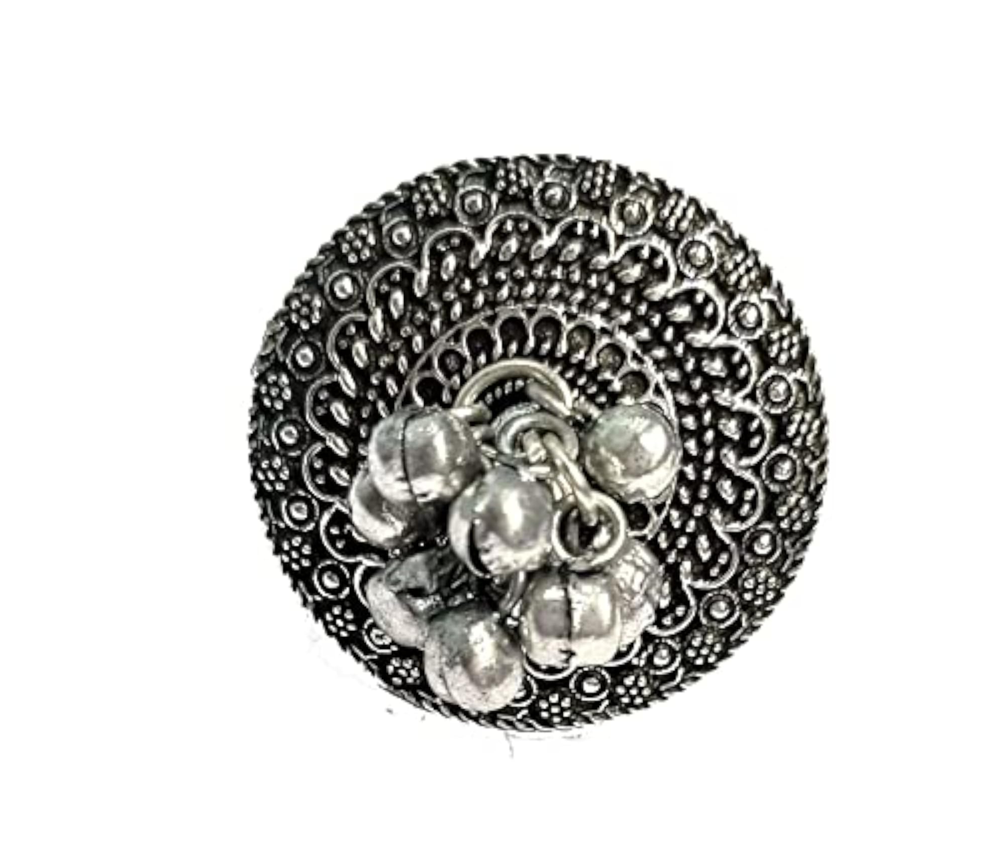 Brass Gugru Oxidised Adjustable Finger Ring