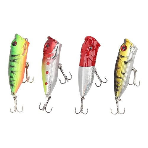 Kit de Isca de Pesca de Isca Dura Com Olhos 3D Realistas 4 Peças Pele Simulada Com Farpas para Rio