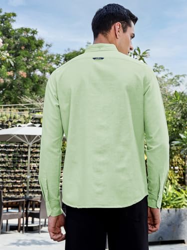 Image of Thomas Scott Men's Cricket Club Collection Classic Regular Fit Twill Shirt | 100% Cotton Long Sleeve Solid Shirt with Button Down Collar (Available in Plus Size)