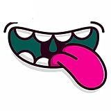 13 cm x 9,2 cm für Cartoon Mouth Wasserdichte Autoaufkleber Kratzfeste Aufkleber Klimaanlage