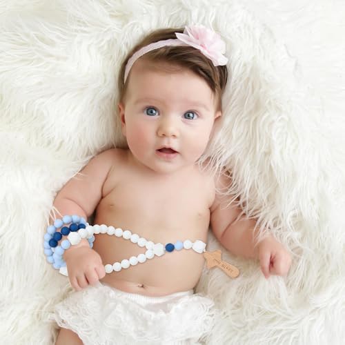 Emapoy Baptism Rosary Gift,Baby Shower Baptism Party Supply (Blue) - 4