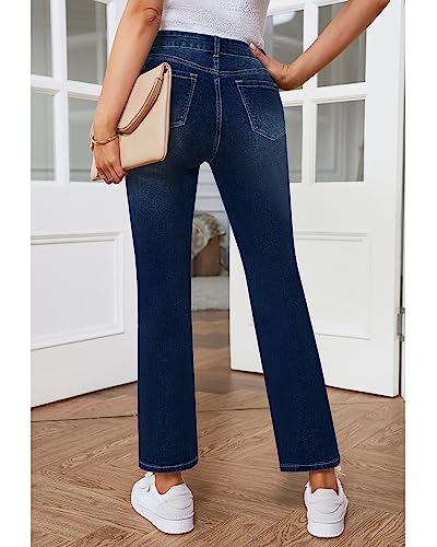 GRAPENT Jeans for Women High Waisted Distressed Straight Leg Ripped Jeans Stretchy Denim Pants Western Outfit 90s2