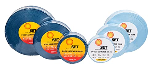 Sunsolar Heavy Duty Backwash Hose - 1.5" Discharge Hose For Swimming Pool Filters - Deluxe Pool Hose For Inground & Above Ground Pools - Durable, Flexible, Strong & Long Lasting - 200 Feet Long, Blue #TOP6