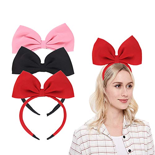 Bow Headband Headbands For Women Girls - 1Pcs Large Red Bow Headbands/Headwraps/Hairband/Headwear For Birthday Valentines Day Christmas Gifts Fashion Party Cosplay Costume Accessories Gifts Red 1Pcs #TOP1