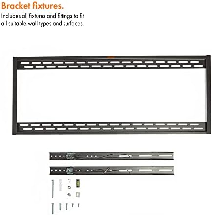 VonHaus - TV Wall Bracket for Most 60-100 Inch Ultra Slim Screens | Flat to Flush Wall Mount for VESA Compatible Screens (200x200mm - 900x600mm) | 100kg Weight Capacity | Heavy Duty - Spirit Level Inc