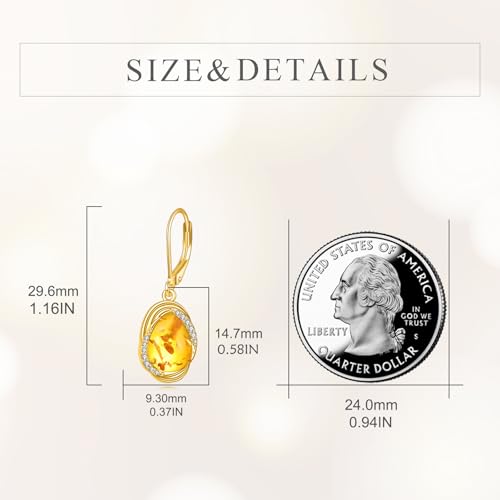 Boucles d'oreilles ambre en argent, le cadeau idéal de Noël