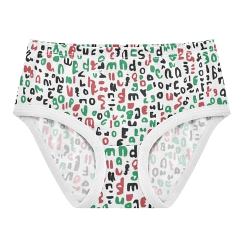 Girls' Cotton Panties Comfort Underwear for Young Girls Festive Christmas Word Collage