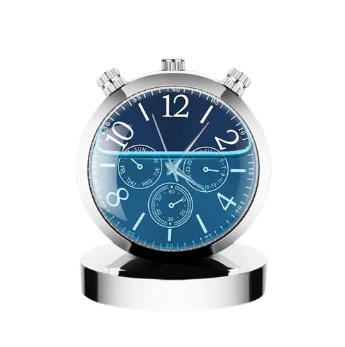 Qawachh Car Dashboard Clock Air freshener Car outlet perfume diffuser Alloy bottle perfume car perfume (Silver)-image-28