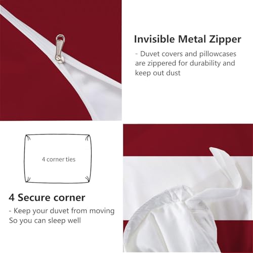 Couette duvet 3D drapeau letton avec fermeture éclair pratique
