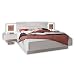 Capri Stilvolle Doppelbett Bettanlage mit LED-Beleuchtung 180 x 200 cm - Schlafzimmer Komplett-Set in Weiß - 305 x 96 x 205 cm (B/H/T)