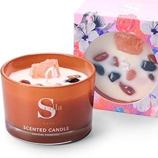 Scented Candle Gifts for Women with Crystals, Infused with Himalayan Salt Stone, and Essential Oil, Natural Relaxation Gifts, Birthday Presents for Her