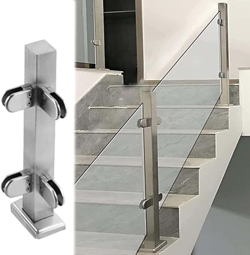 Postes de balaustrada de vidrio de acero inoxidable personalizable para escaleras 2