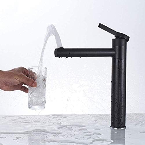 Robinet de lavabo de salle de bain noir mat de qualité supérieure pour pont