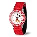 Disney Kids' W000229 Mickey Mouse Stainless Steel Time Teacher Watch with Red Nylon Band