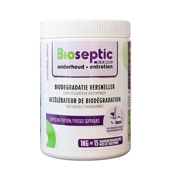 Bioseptic Accélérateur de Biodégradation pour Fosse Septique, 1 kg, Traitement Enzymatique, Élimine les Odeurs