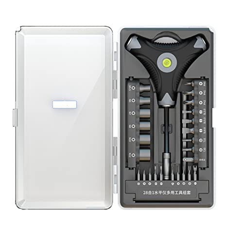 ANNJUC Juego de destornilladores 28 en 1 S2, juego de puntas de destornillador hexagonal, indicador de , herramientas de reparación para electrónica, reloj
