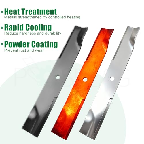 POSFLAG 3 Pack 601124 Mower Blades for Hustler Raptor 54 with Bolts, Fits fot Raptor SDX/SD/Flip, FasTrak SDX/RD, TrimStar Replaces Hustler Fastrak 54 Blades 797696, 797704, 601013, 602416, 797712 by POSFLAG - Image 5
