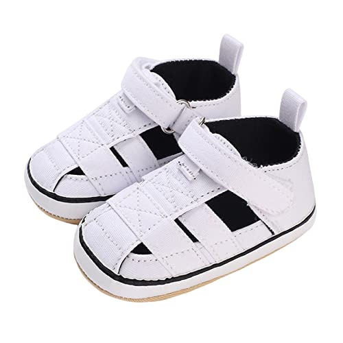 Summer Children Infant Toddler Shoes Boys and Girls Sandals Hollow Upper Design Breathable and (White, 4 Infant)