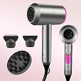 CASAMAA Secador Pelo Ionico, Secadores de Pelo iones Profesional Hair Dryer Motor AC Motor Rápido, 3 Temperaturas, 2 Velocidades, Difusor y Concentrador (Gris Perla)