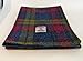 Harris tweed Scottish wool tweed scarf raspberry, green and blue scarf lined with marine blue velvet, handmade in the UK, 100% wool