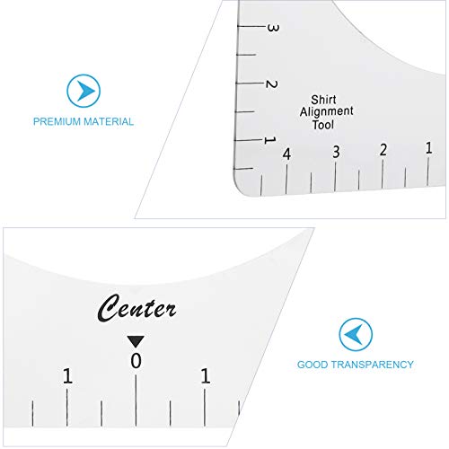 STOBOK Ferramenta de Alinhamento de T-Shirt 1Pc Guia de T-Shirt Acrílico Régua de Artesanato para Co