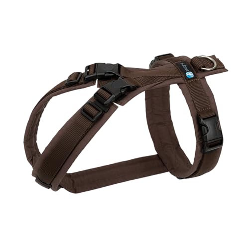Anny-X Brustgeschirr Open Fun | Hundegeschirr für Sensible Hunde | Farbe Braun-Braun | Gr. M (Brustumfang 62-74cm)